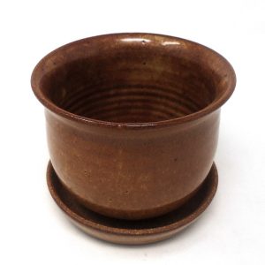 KC Ceramic pot glossy brown (s)
